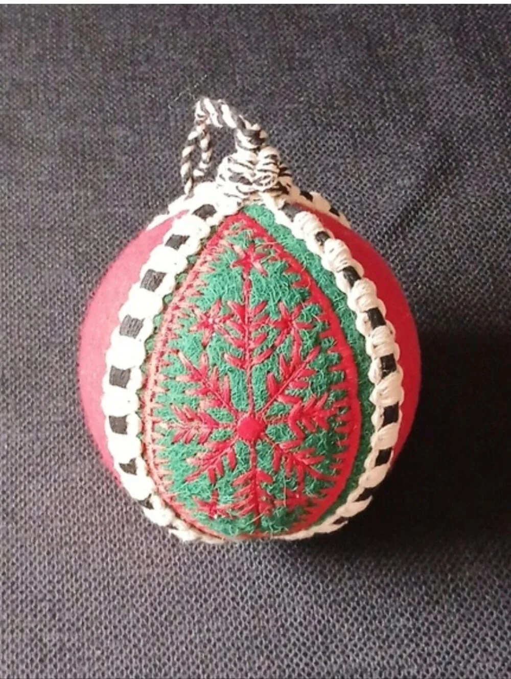 Mackenzie Childs Cozy Chtistmas Fabric Christmas Ornaments ■ Set of 3 NWOT